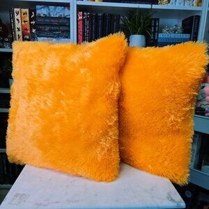 Vibrant Orange throw pillows - set of 2